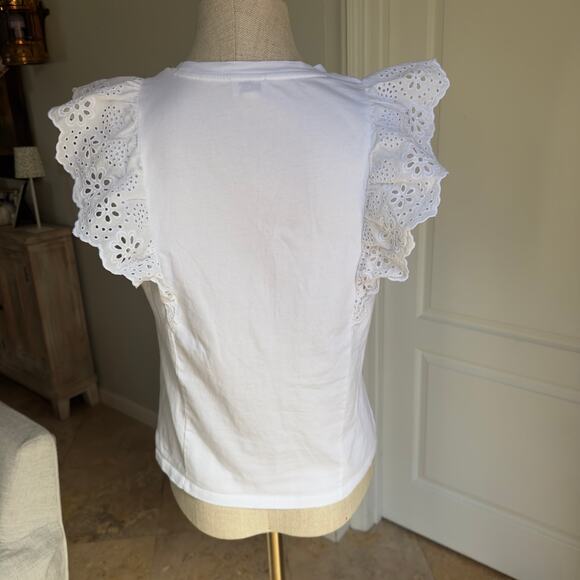 J.Crew Ruffle-sleeve eyelet top - Picture 2 of 5